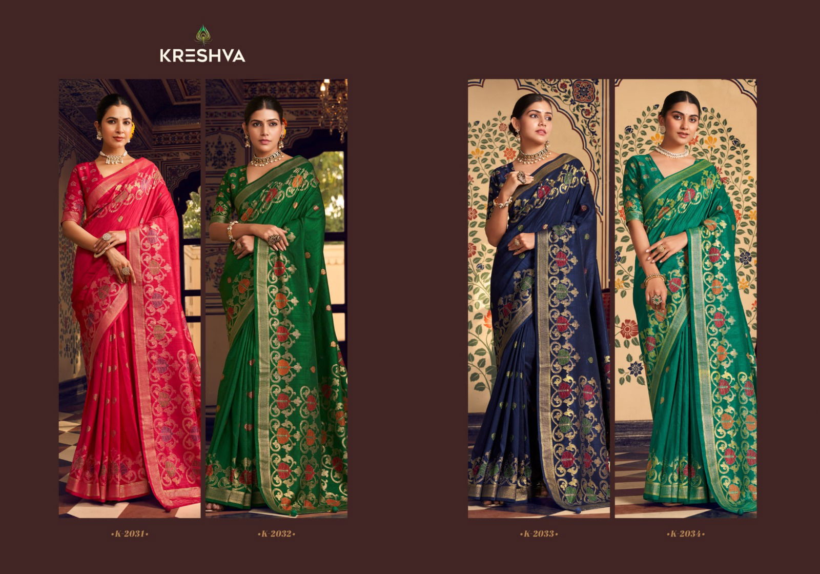 Chahat By Kreshva P V Silk Banarasi Traditional Wear Saree Wholesalers In Delhi